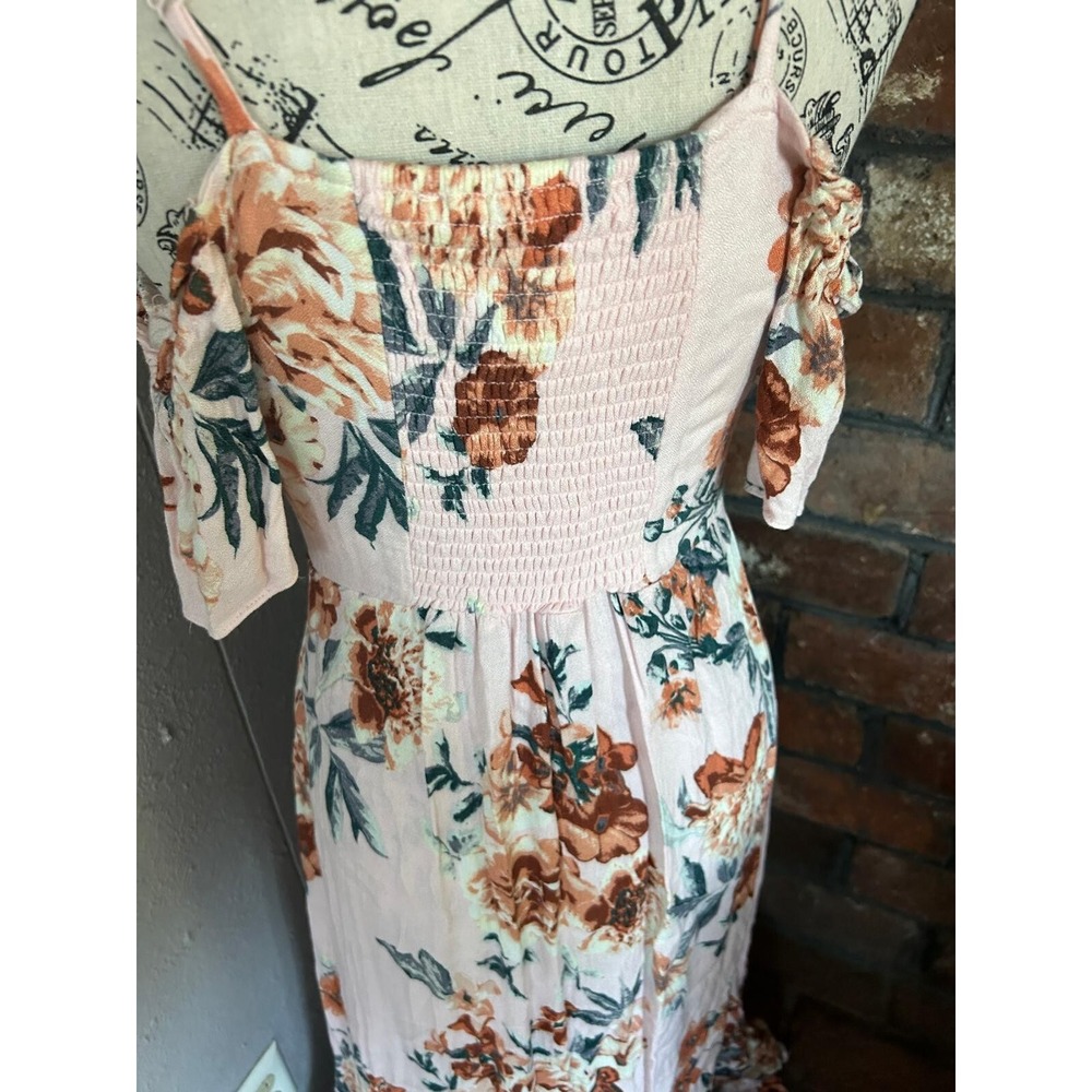 Women dress American Rag Cie Asymmetrical pink Floral  Multicolor M boho Chic - Picture 4 of 5